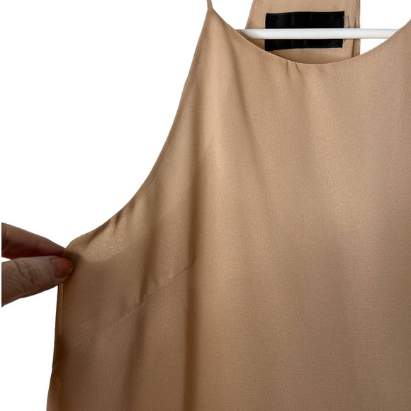 Black Label Halter Top in Tan Flowing Material Size XS - Picture 2 of 6